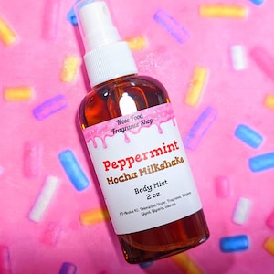 Peppermint Mocha Milkshake Body Mist, Body Splash, Body Spray, Fragrance Mist, Perfume, Peppermint Mocha, Peppermint, Mocha, Nose Food