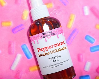 Peppermint Mocha Milkshake Body Mist, Body Splash, Body Spray, Fragrance Mist, Perfume, Peppermint Mocha, Peppermint, Mocha, Nose Food