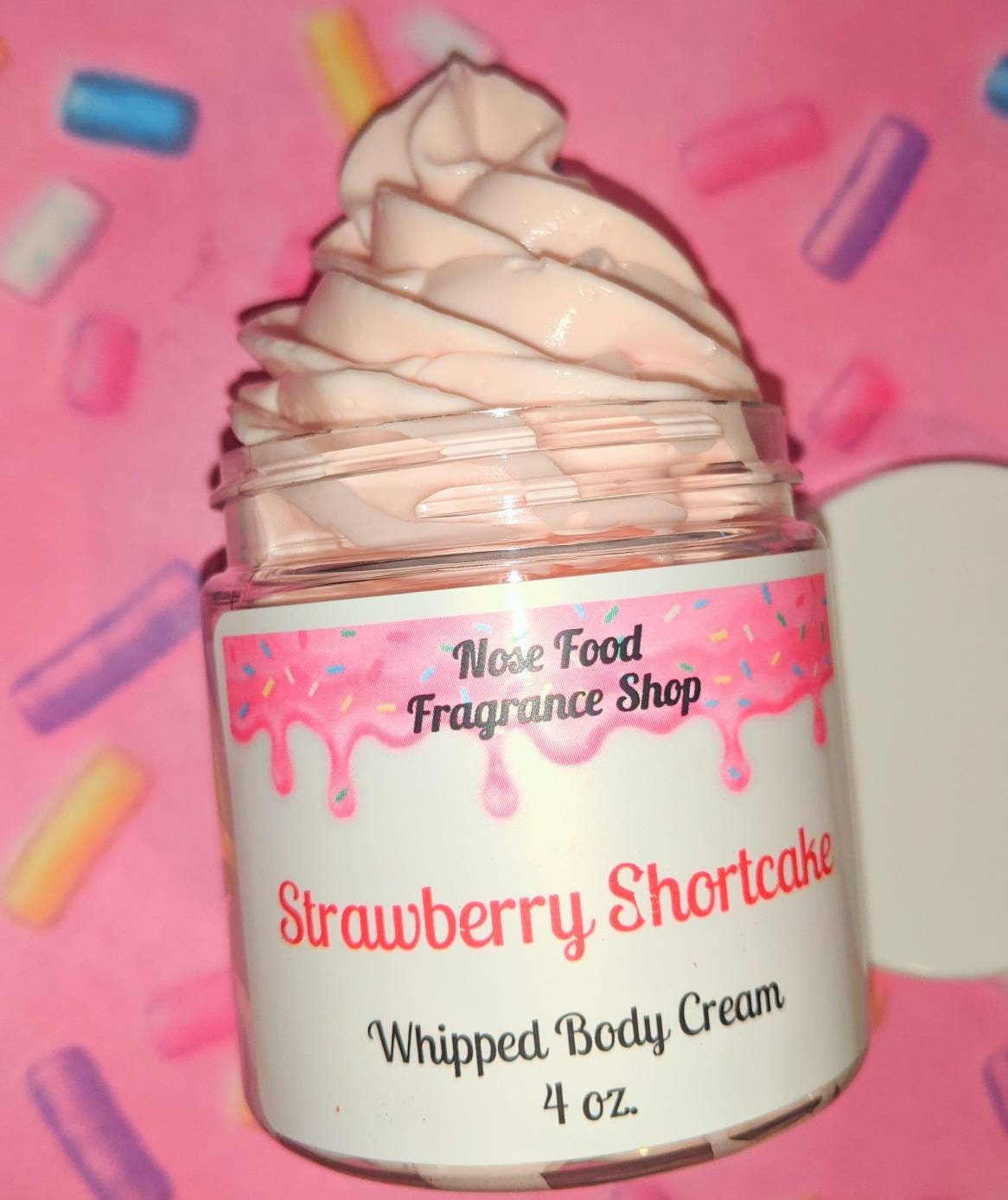 4 Oz. Strawberry Shortcake Whipped Body Cream & 1 Oz Strawberry