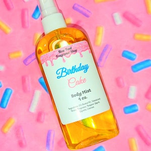 Birthday cake body spray, birthday cake body mist, birthday, cake, frosting, body spray, body splash, perfume, gift ideas