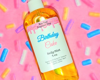 Birthday cake body spray, birthday cake body mist, birthday, cake, frosting, body spray, body splash, perfume, gift ideas