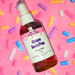 Grape Soda Pop body mist, Grape Fizz, body spray, body splash, perfume, fragrance mist, Grape Candy, Sugared Grape