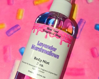 Bruma corporal de malvaviscos y lavanda, perfume, espray corporal, splash corporal, bruma aromática, Pascua, ideas de regalo, malvavisco, lavanda, edición limitada