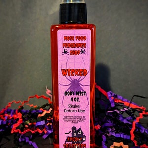 Wicked Body Mist, Body Splash, Body Spray, Fragrance Mist, Perfume, Nose Food, Limited Edition, Cherry Almond