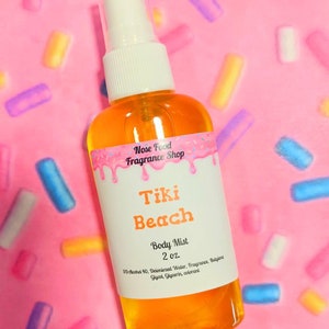 Tiki Beaches Body Mist, Perfume, Body Spray, Body Splash, Fragrance Mist, Tiki Beaches