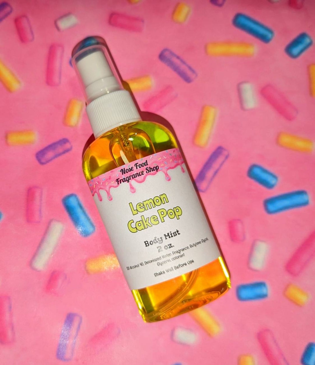 Lemon Cake Pop Body Mist, Body Splash, Body Spray, Fragrance Mist