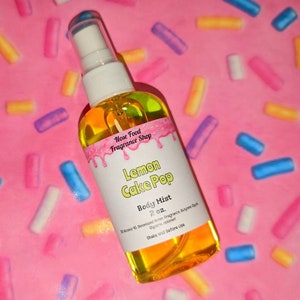 Lemon Cake Pop Body Mist, Body Splash, Body Spray, Fragrance Mist, Perfume, Nose Food, Limited Edition, Lemon, Buttercream, Frosting, Cake