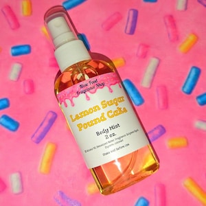 Spray corpo Lemon Sugar Pound Cake, Body Splash, Spray corpo, Spray profumato, Profumo, Cibo per il naso, Edizione limitata, Lemon Pound Cake