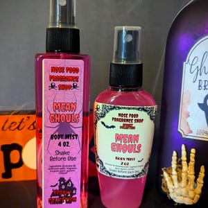 Mean Ghouls Body Mist, Body Splash, Body Spray, Fragrância em névoa, Perfume, Alimento para o nariz, Edição limitada, Limão, Caramelo, Algodão-doce, Bala