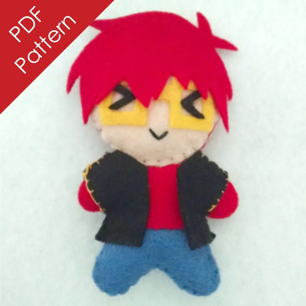 DIY Seven 707 Felt Plushie: Easy Beginner Mystic Messenger PDF Sewing Pattern (Luciel Saeyoung Choi MysMes Sew Yourself)