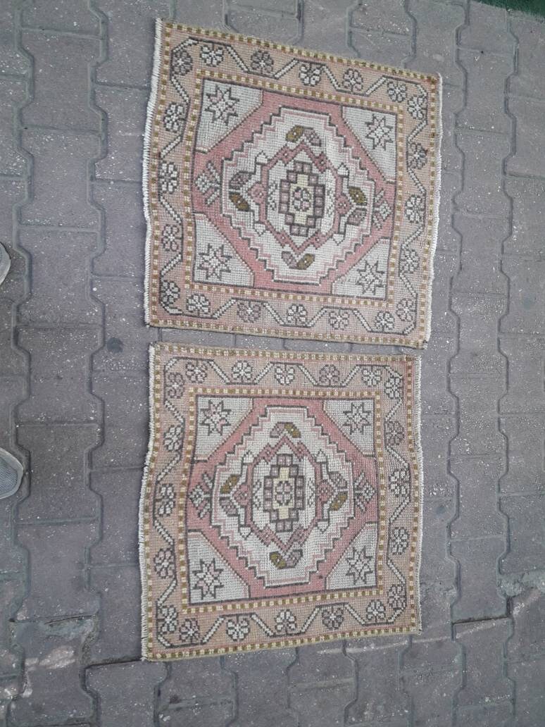Vintage small rugs vintage pair rugs oushak rug turkish rug Etsy