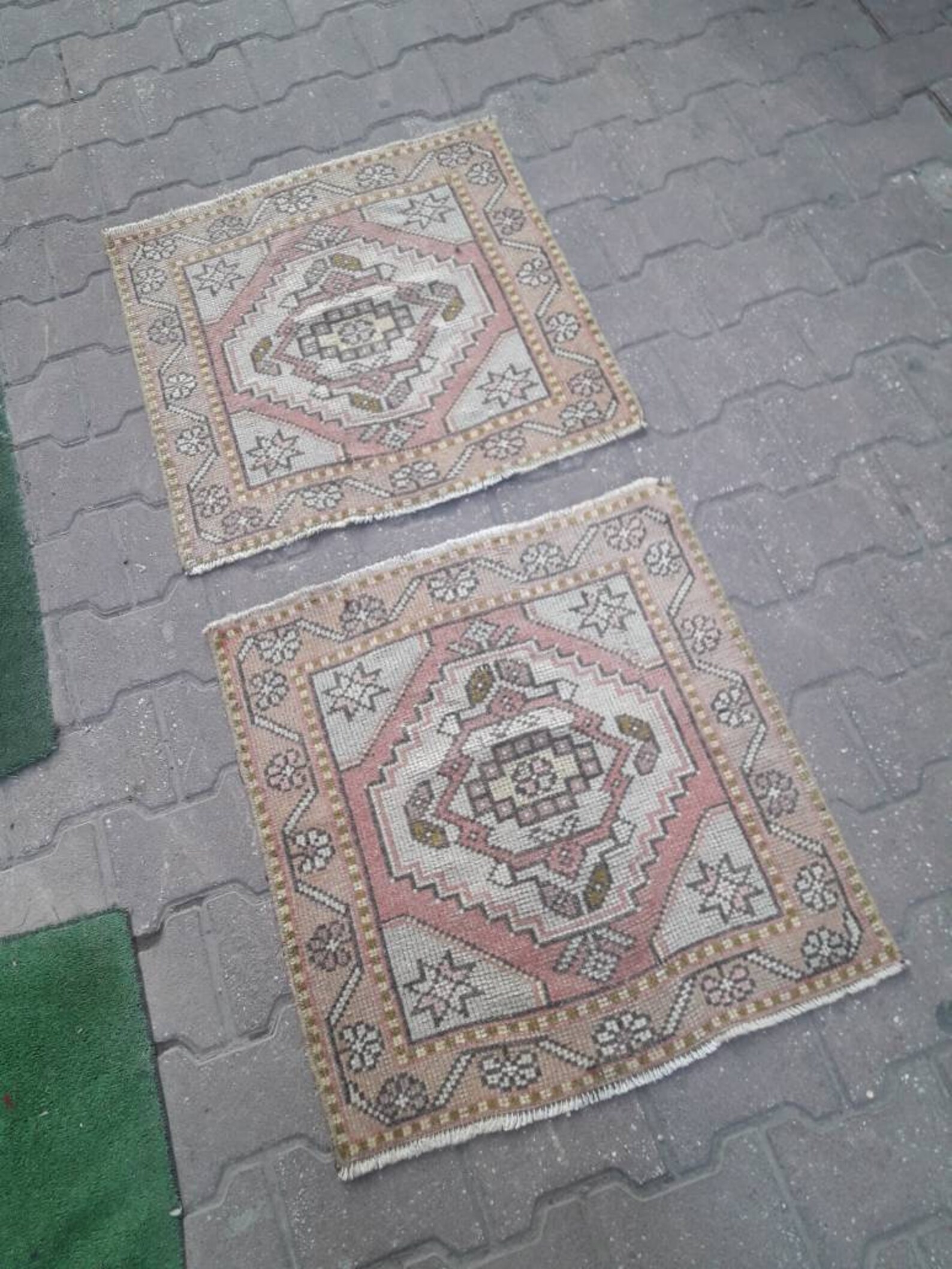 Vintage small rugs vintage pair rugs oushak rug turkish rug Etsy