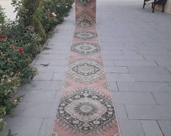 Extra Long Runner Rug,Vintage Runner Rug,Oushak Runner Rug,Turkish Runner Rug,Runner Rug,Long Runner Rug,Stairs Runner Rug  2.6x24.4 feet