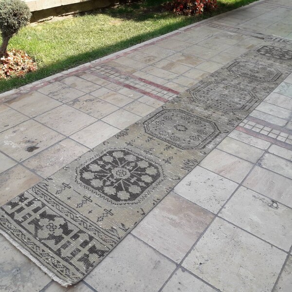 Tappeto Vintage runner, oushak corridore tappeto, tappeto turco corridore, tappeto di corridore, tappeto runner bohemain, corridore di tappeto fatto a mano, 50x352cm 1.6x11 piedi