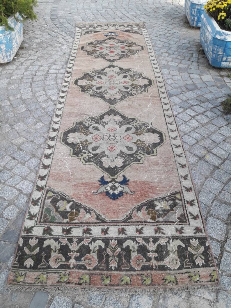 Pink Runner Vintage Pink Runner Rug Oriental Rug Hallway Etsy
