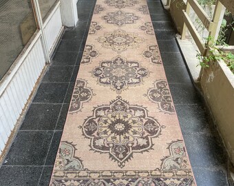 3x13.Long Runner turkısh Rug.Vıntage Runner Rug.Runner Rug.Oushak Runner Rug.Kıtchen Rug.Hallway Runner Rug.RunnerRug.2.10x13.6 feet