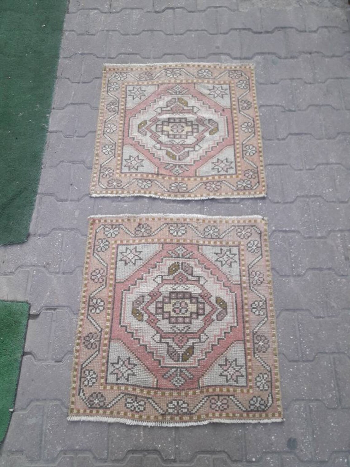 Vintage small rugs vintage pair rugs oushak rug turkish rug Etsy