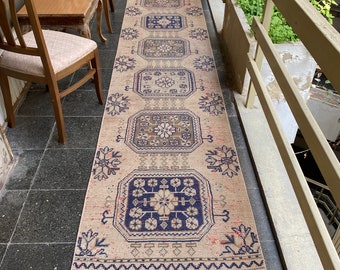 2x17, Vintage extra long runner rug .vintage runner rug.turkish runner rug oushak runner rug rug runner hand made runner rug2.5x17 ft