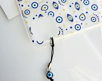 Evil Eye Phone Charm Minimalist Blue