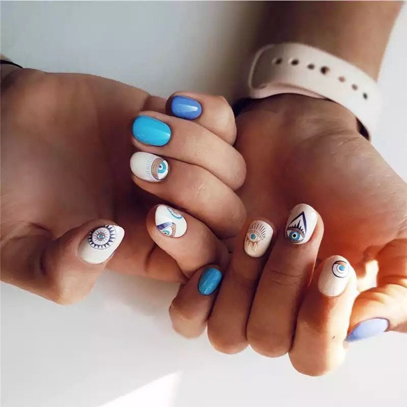 Wynwood Evil Eye Nail Water Decals - Etsy Israel