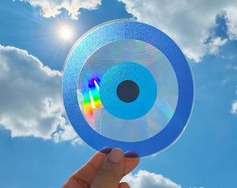 NOWOŚĆ! Naklejka na okno Evil Eye Retro Rainbow Sun Catcher Maker