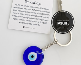 Evil Eye KEYCHAIN Glass Gift Protection New Car House Warming