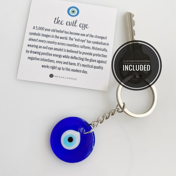 Evil Eye KEYCHAIN Glass Gift Protection New Car House Warming