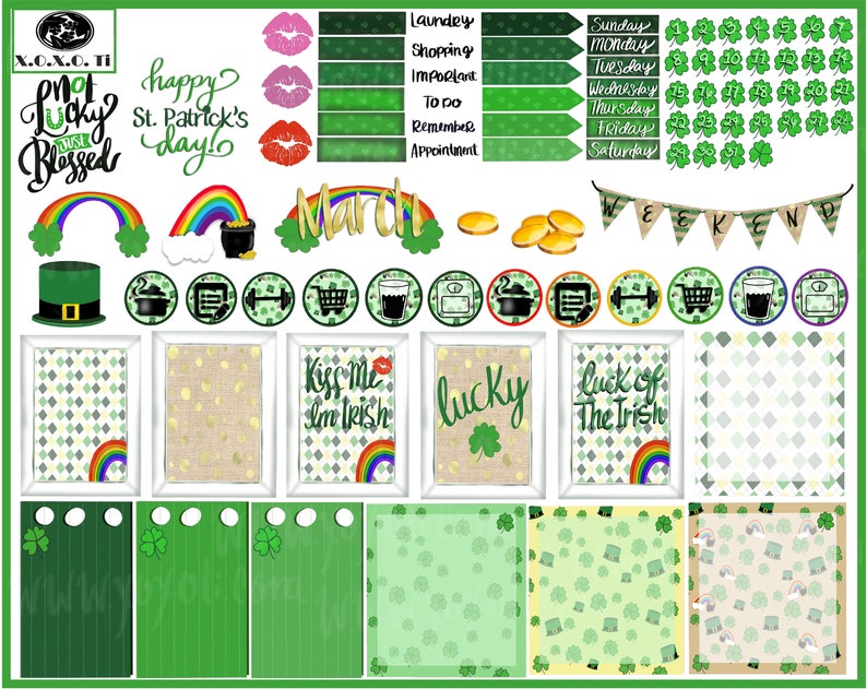 Download Bullet journal digital sticker pack March St. Patrick's | Etsy