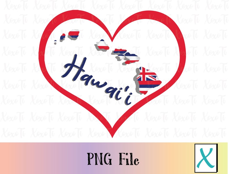 Hae Hawaii Hawaiian Island Chainheart Framedigital File Sublimation