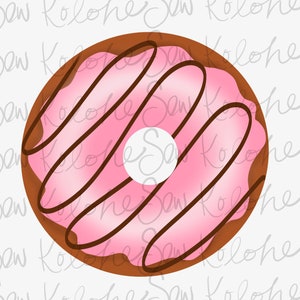 Chocolate donut with strawberry and chocolate icing png digital file, sublimation file