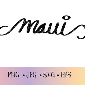 Handwritten Hawaii word|Maui|Saying svg|Clipart SVG|Maui PNG|Word Art SVG|Cut File|Digital Download|Hawaiian|clipart|Maui Hawaii|Cut File