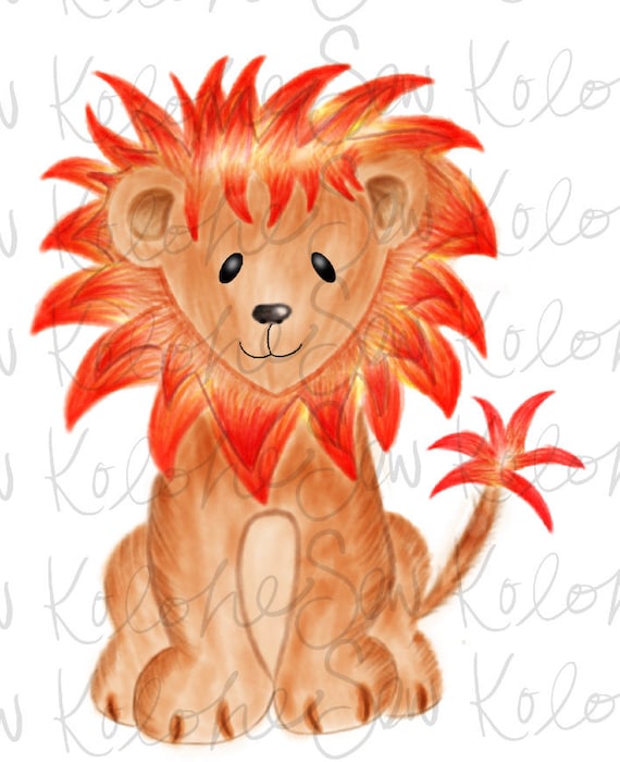 León bebé acuarela dibujado a mano, archivo digital, archivos de