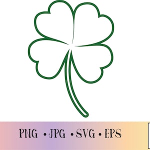 Trèfle à quatre feuilles clipart-trèfle coupe fichier-vacances-St Patrick's day-vacances clipart-trèfle forme-trèfle SVG-coupe fichiers-autocollant-cricut