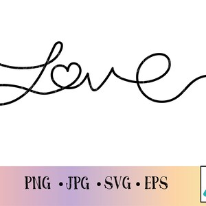 Handwritten Love word art|Love word| Love svg|Clipart SVG|Love PNG|Word Art SVG|Cut file|DecalSublimationDigital Download|Heart