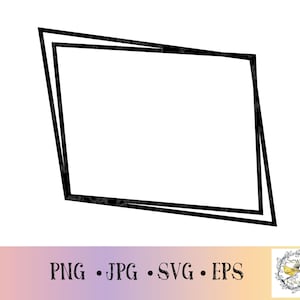 Double slanted rectangle frame SVG, Rectangle frame, rectangle SVG, Rectangle cut file, Digital Download