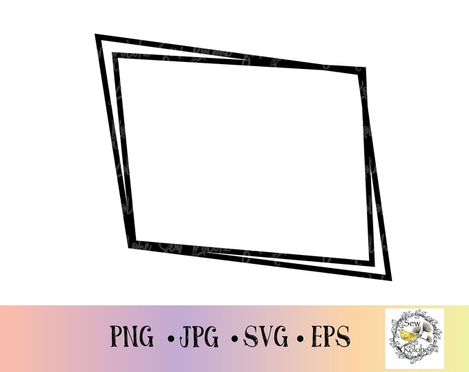 Slanted Double Rectangle Frame SVG, Cut File (digital Download) - Etsy UK