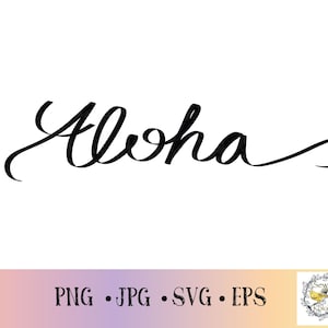 Handwritten Hawaiian word art Aloha word art,  aloha svg, clipart SVG, aloha PNG, word art SVG, cut file, Digital Download,Hawaiian, clipart