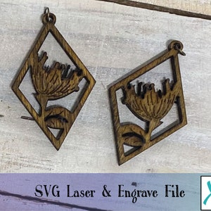 Ohia Lehua Earring cut file|Ohia Earring File|Hawaii Flower Laser Cut File|Laser SVG|Hawaii SVG|Digtital Download|Flower Cut File|Cut File