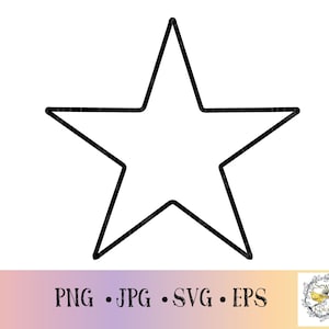 Simple star SVG frame, star shape SVG, star PNG, Star cut file, Digital Download