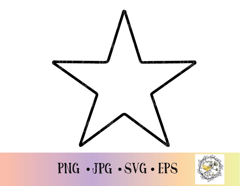 Simple star SVG frame, star shape SVG, star PNG, Star cut file, Digital Download image 1