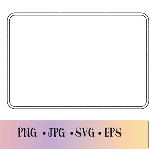 May include: A black and white outline of a rectangle with rounded corners.