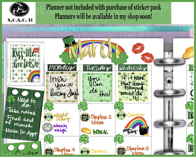 Download Bullet journal digital sticker pack March St. Patrick's | Etsy