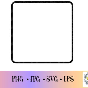 Thick Rounded Corner Square Frame File|Shape SVG|Square Frame PNG|Square Frame SVG|Cut File|Digital Download|Frame Cut File|Clipart File