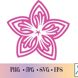 Hawaiiaanse Plumeria bloem-Plumeria SVG-clipart SVG-bloem SVG-Hawaii SVG-Hawaii laserbestand-Hawaii bloem SVG-Hawaiian-bloem bestand-bloem