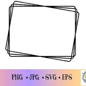 Triple rectangle frame SVG, Rectangle frame, rectangle SVG, Rectangle cut file, Digital Download