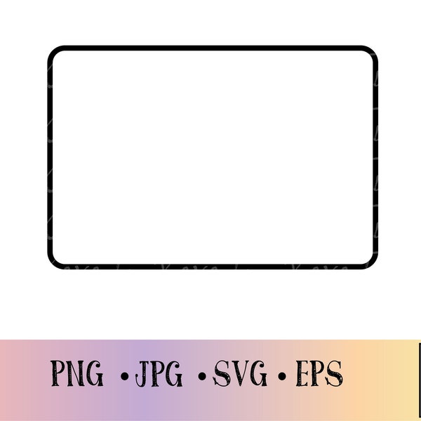 Rounded Corner Rectangle Frame File|Shape SVG|Rectangle Frame PNG| Frame SVG|Cut File|Digital Download|Frame Cut File|Clipart File