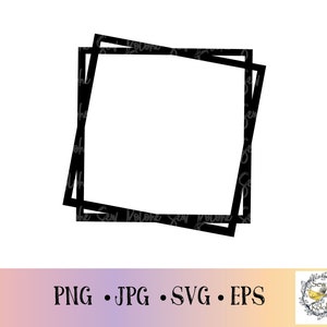 Thick double layered square frame file, shape SVG, square frame PNG, square frame SVG, cut file, Digital Download