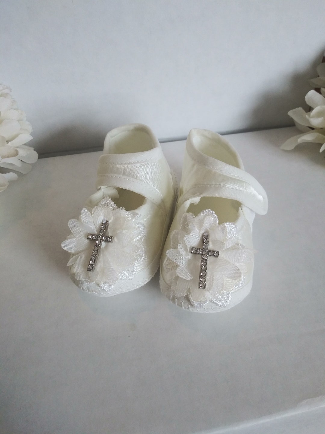 Christening Shoe for Baby Girl Baby Booties for Baptism Etsy