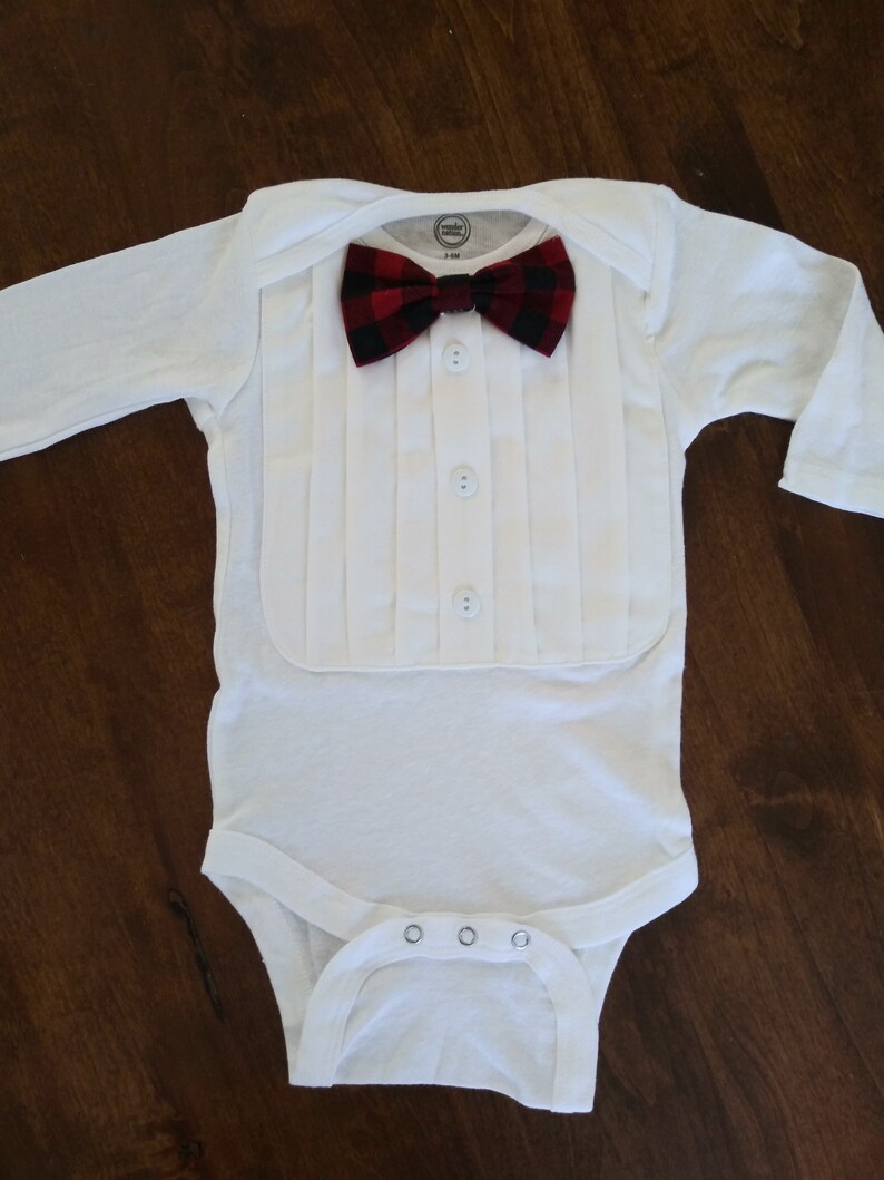 white tux Baby boy blessing outfit boy christening outfit buffalo plaid bow tie baptism suit baby boy christening white baby boy suit
