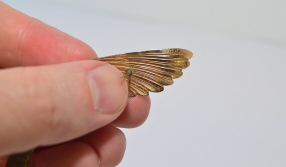 Vintage Tabra Signed Gold-filled Gemstone Wing Ea… - image 10